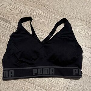 PUMA Women's Sleek Black Sports Bra